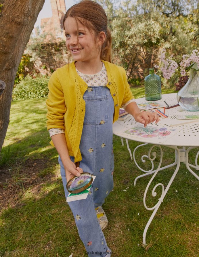 πικάντικη μουσταρδί κίτρινη είδη ένδυσης βαμβακερή ζακέτα pointelle Boden μωρό 464PH8540