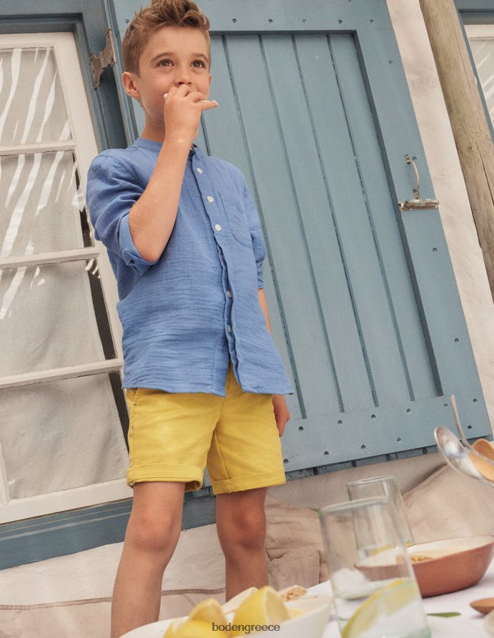 μπλε του Ντελφτ είδη ένδυσης διπλό υφασμάτινο πουκάμισο παππού Boden μωρό 464PH83323