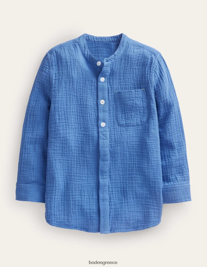 μπλε του Ντελφτ είδη ένδυσης διπλό υφασμάτινο πουκάμισο παππού Boden μωρό 464PH83323