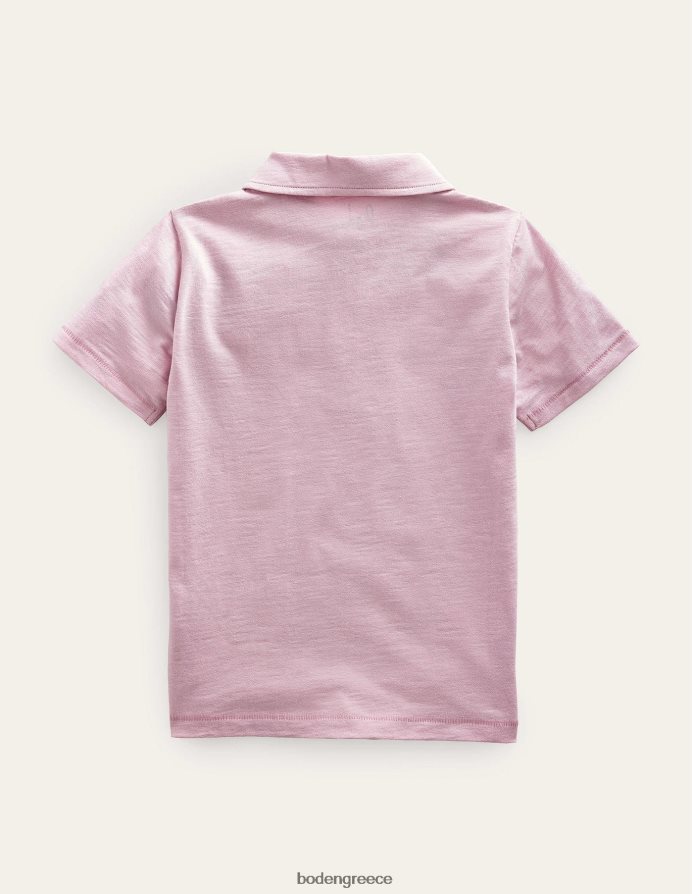 ροζ είδη ένδυσης μπλουζάκι πόλο με τζέρσεϊ Boden μωρό 464PH83324