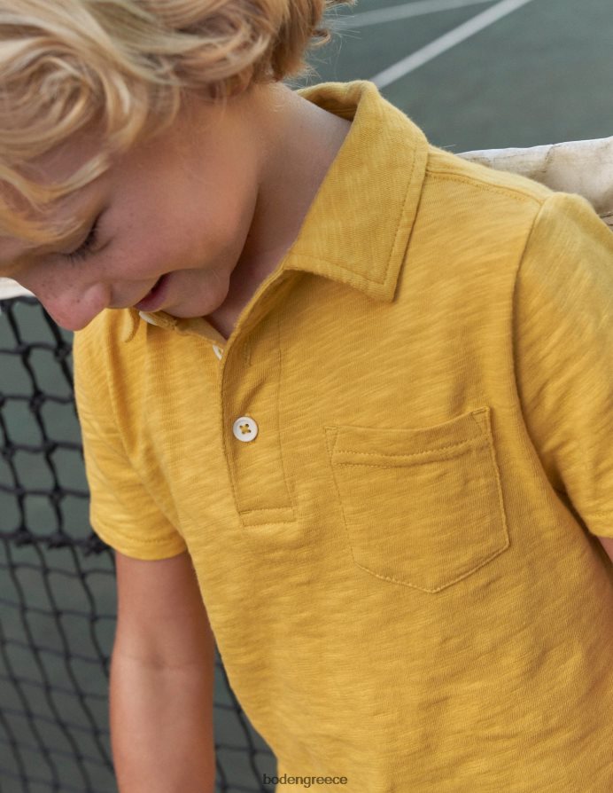 μουσταρδί κίτρινο είδη ένδυσης μπλουζάκι πόλο με τζέρσεϊ Boden μωρό 464PH83408