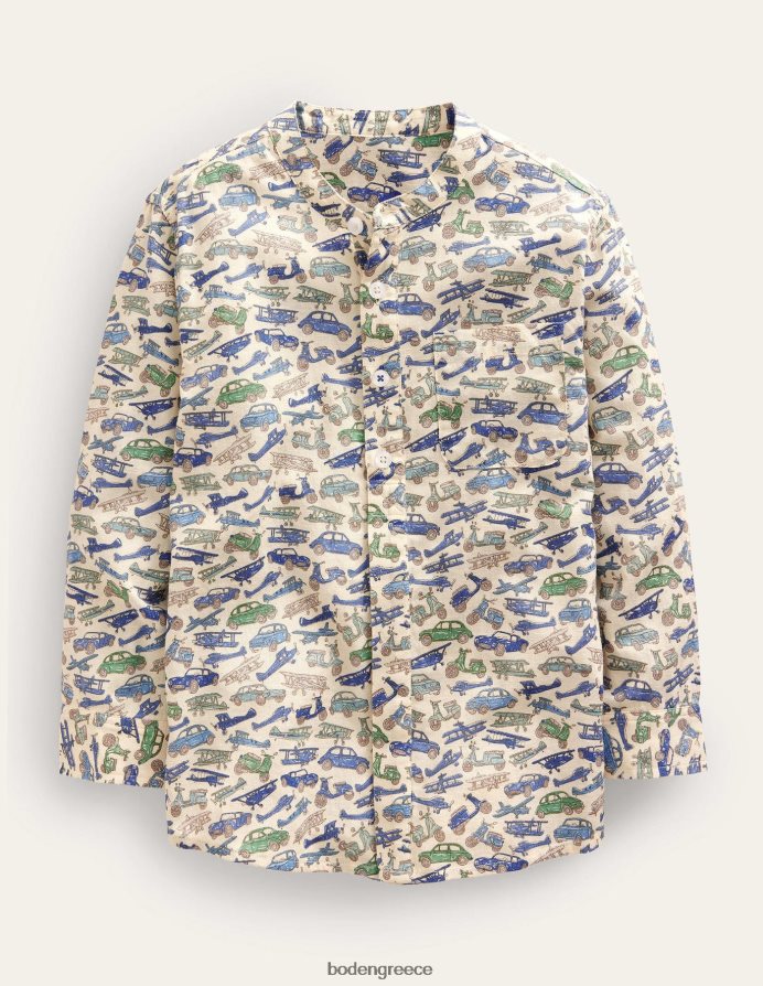 μπλε οχήματα είδη ένδυσης πουκάμισο παππού με σχέδια Boden μωρό 464PH83416