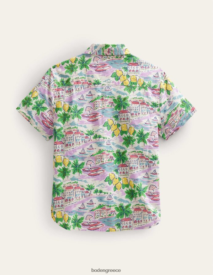 εκτύπωση πολλαπλών σκηνών είδη ένδυσης βαμβακερό λινό πουκάμισο Boden μωρό 464PH83488