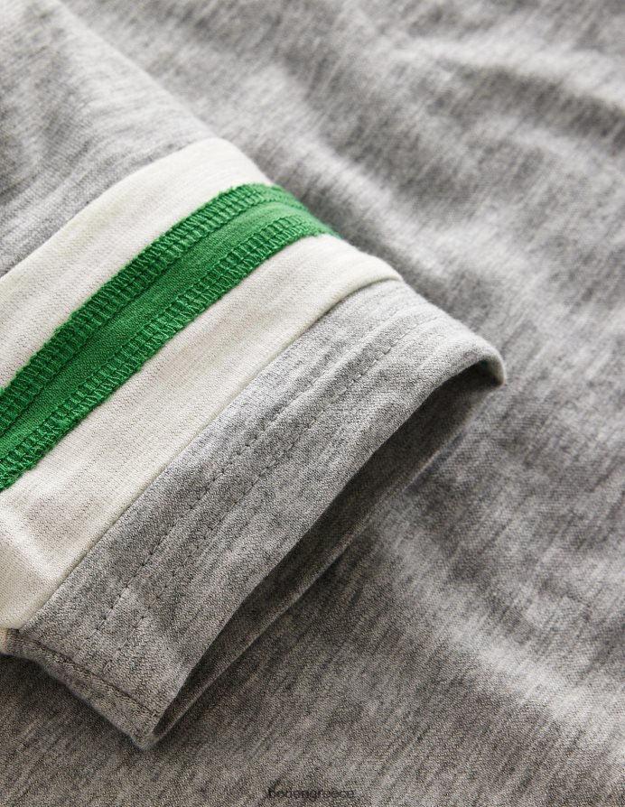 ίασπις γκρι μάργα/κόκκινο μανταρίνι είδη ένδυσης σπορ κοντομάνικο μπλουζάκι Boden μωρό 464PH83305