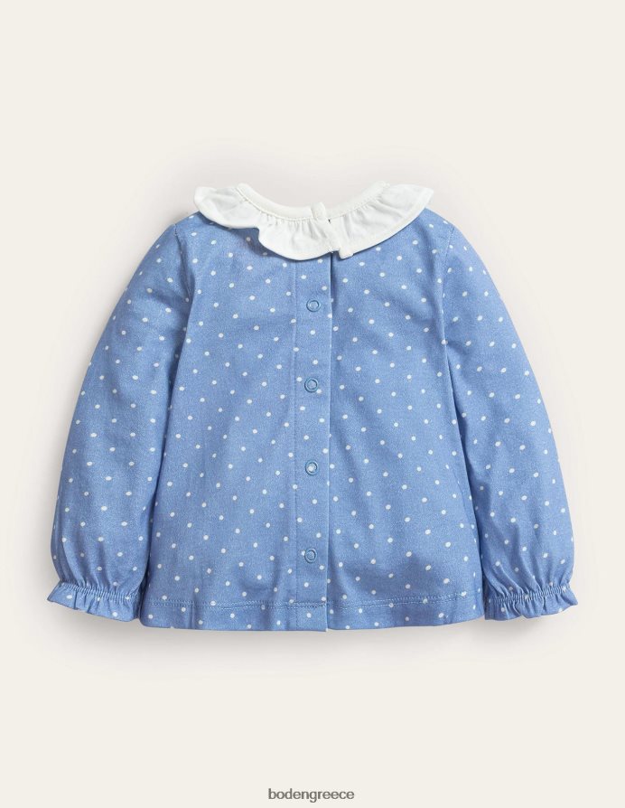 βότσαλο μπλε σποτ πάπιες είδη ένδυσης ένα όμορφο μπλουζάκι με λογότυπο Boden μωρό 464PH83361