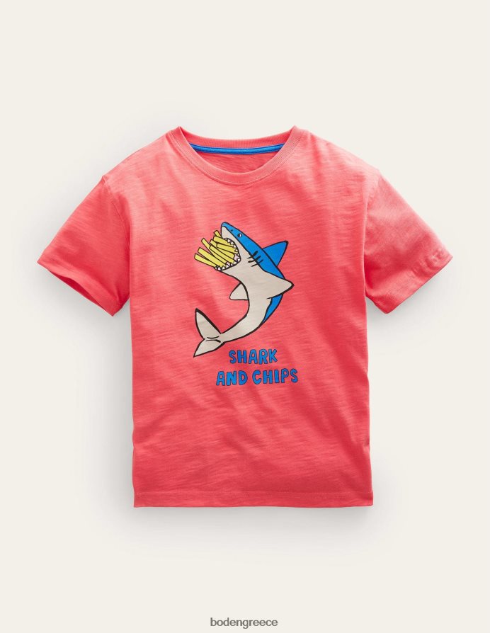 μαρμελάδα κόκκινο καρχαρία είδη ένδυσης εμπριμέ μπλουζάκι χιούμορ Boden μωρό 464PH83378