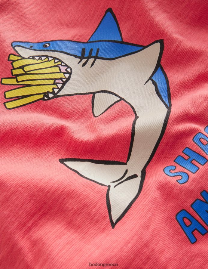 μαρμελάδα κόκκινο καρχαρία είδη ένδυσης εμπριμέ μπλουζάκι χιούμορ Boden μωρό 464PH83378