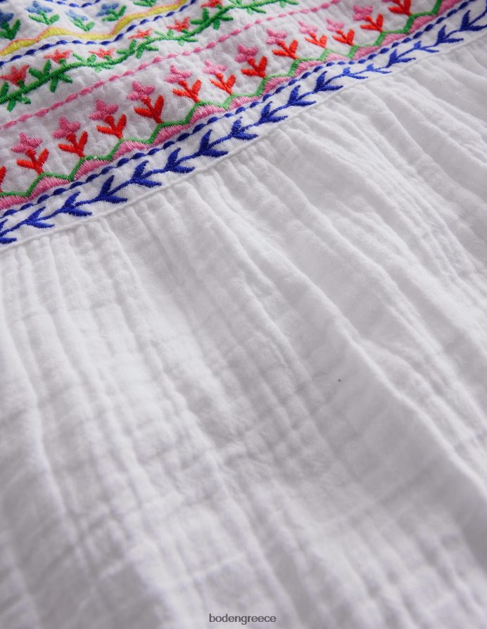 άσπρο είδη ένδυσης κεντημένο τοπ Boden μωρό 464PH83395