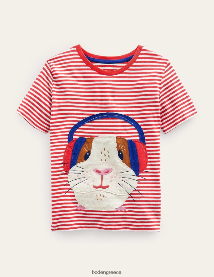 μαρμελάδα/ιβουάρ ινδικό χοιρίδιο είδη ένδυσης αστεία απλικέ μπλουζάκι Boden μωρό 464PH83441