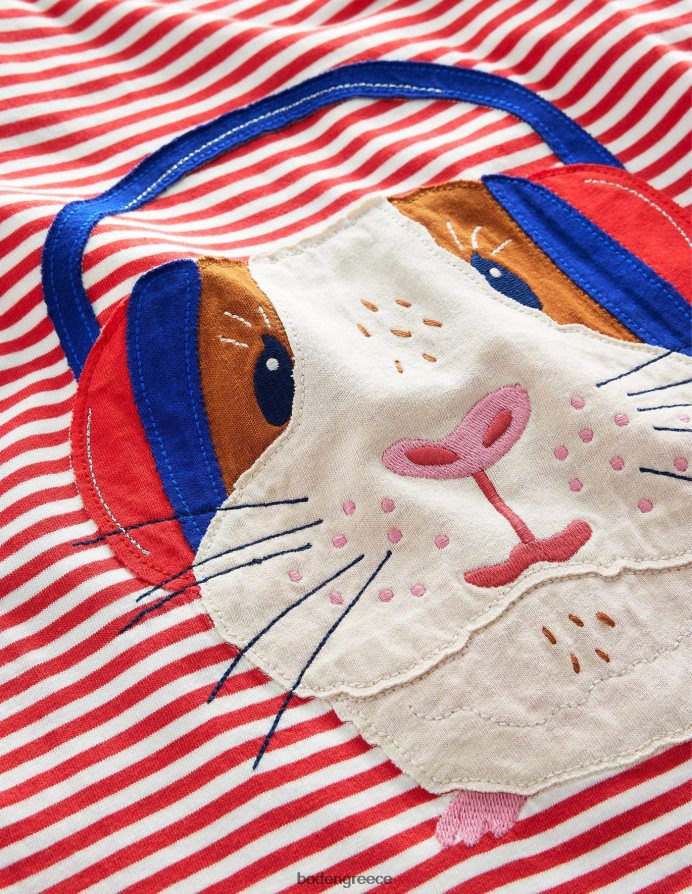 μαρμελάδα/ιβουάρ ινδικό χοιρίδιο είδη ένδυσης αστεία απλικέ μπλουζάκι Boden μωρό 464PH83441