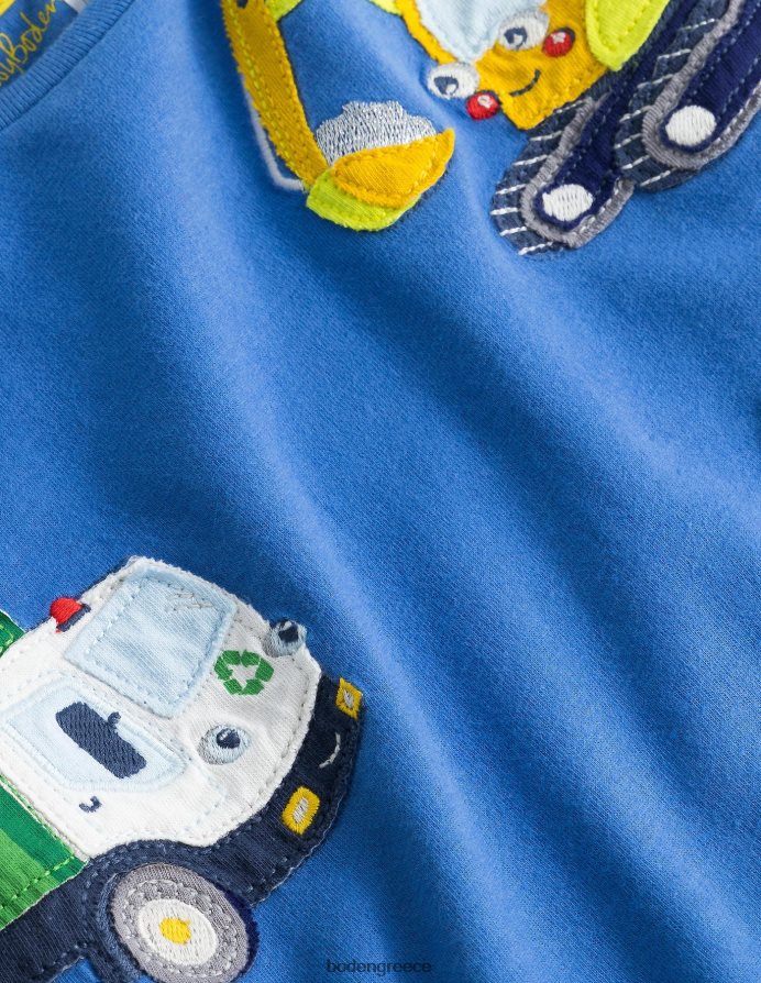 οχήματα με μπλε της Ελισάβετ είδη ένδυσης απλικέ μπλουζάκι Boden μωρό 464PH83442