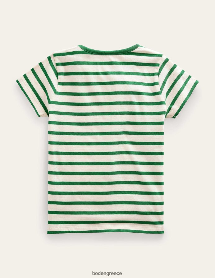 ορεινό πράσινο/λοβό βανίλιας είδη ένδυσης φτερούγισμα μπλουζάκι Boden μωρό 464PH83453