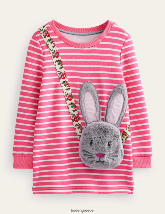 αζαλέα ροζ/ιβουάρ είδη ένδυσης απλικέ τουνίκ τσέπης Boden μωρό 464PH8381