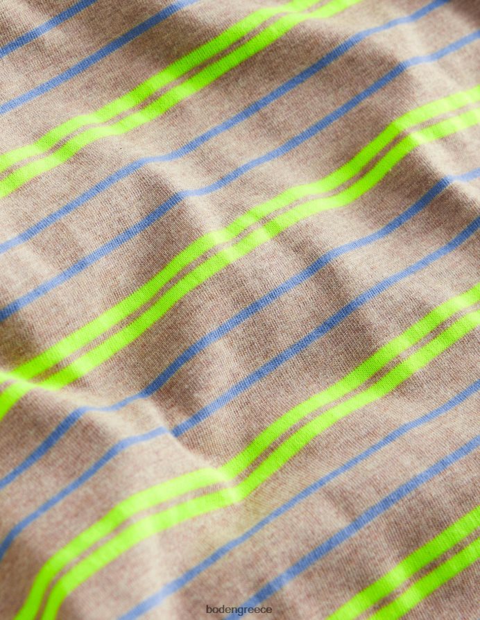 πλιγούρι βρώμης μάργα/νέον κίτρινο είδη ένδυσης χαλαρό μπλουζάκι με ρίγες νέον Boden μωρό 464PH8392