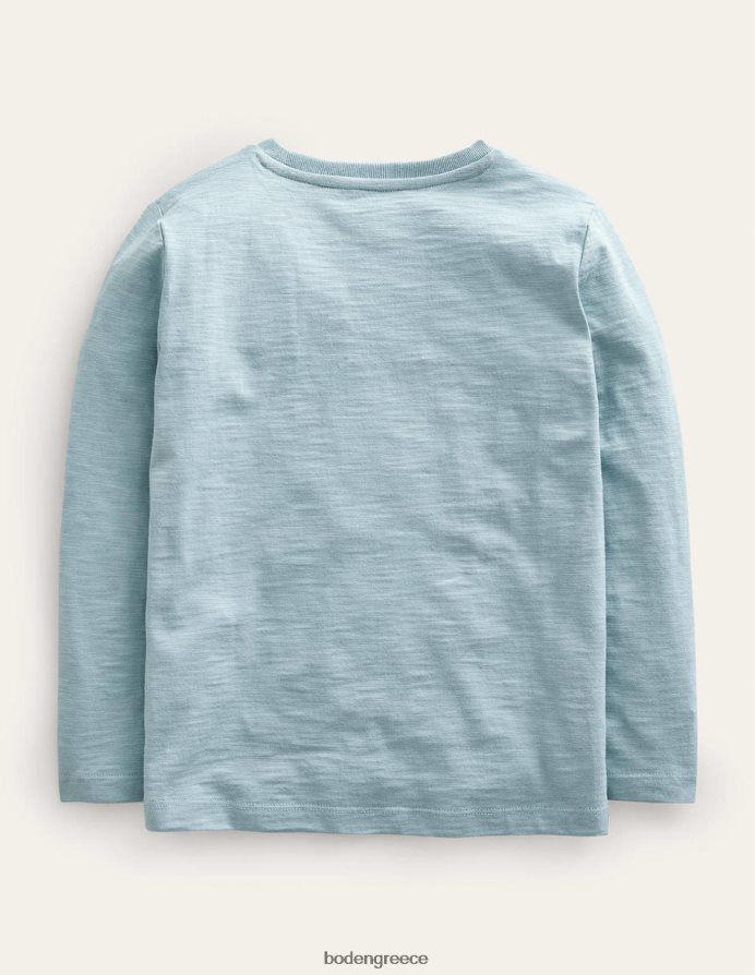 μπλε χοτ-ντογκ είδη ένδυσης μπλουζάκι με κεντημένο λογότυπο Boden μωρό 464PH8397