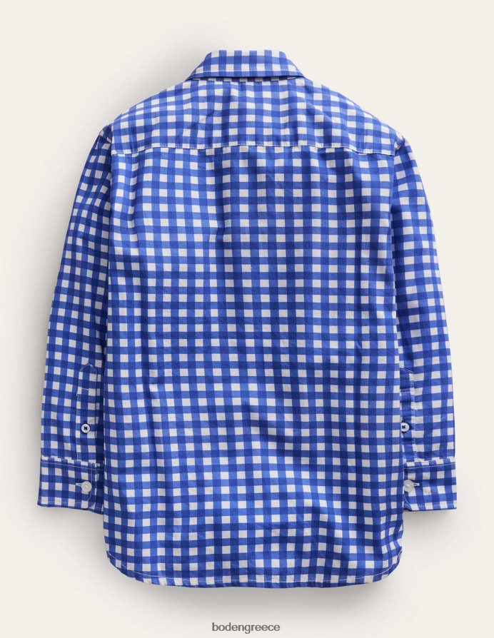 μπλε τζίντζαμ είδη ένδυσης πλυμένο πουκάμισο Boden μωρό 464PH8398