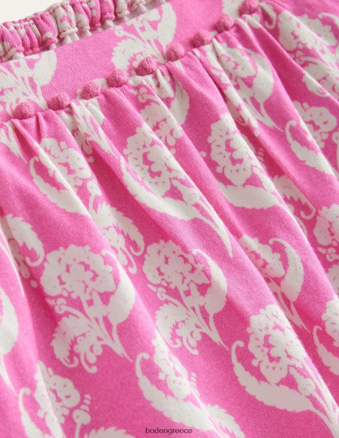 ροζ λουλουδάτο είδη ένδυσης εμπριμέ διακοσμητικό επάνω μέρος Boden μωρό 464PH8403