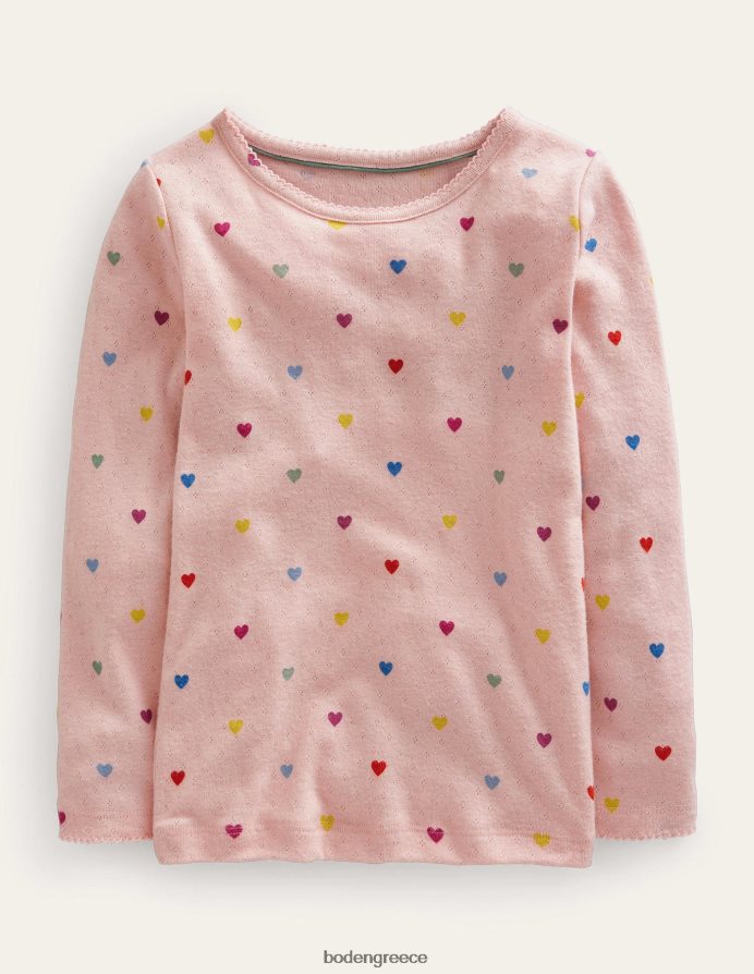 ροζ καρδιές της Προβηγκίας είδη ένδυσης μακρυμάνικο μπλουζάκι Boden μωρό 464PH8405