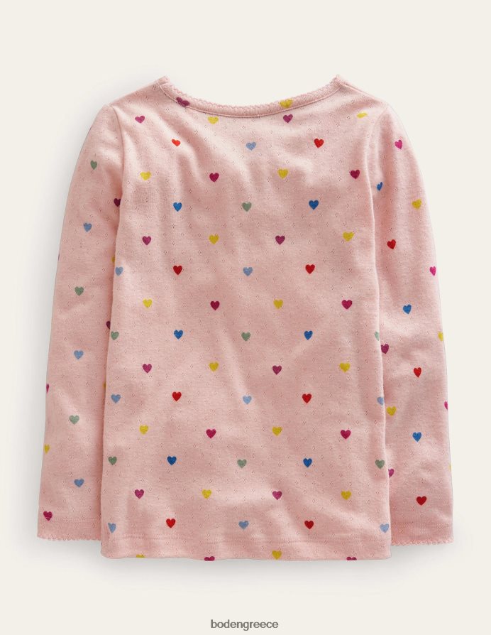 ροζ καρδιές της Προβηγκίας είδη ένδυσης μακρυμάνικο μπλουζάκι Boden μωρό 464PH8405