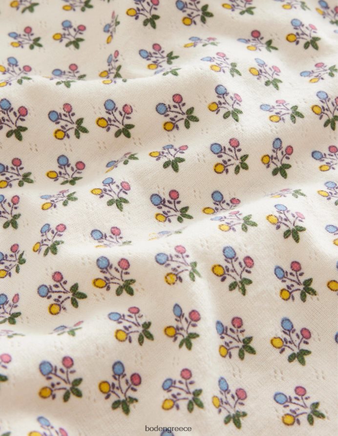 λοβό βανίλιας/μουστάρδα λουλουδάτο είδη ένδυσης μακρυμάνικο μπλουζάκι Boden μωρό 464PH8408