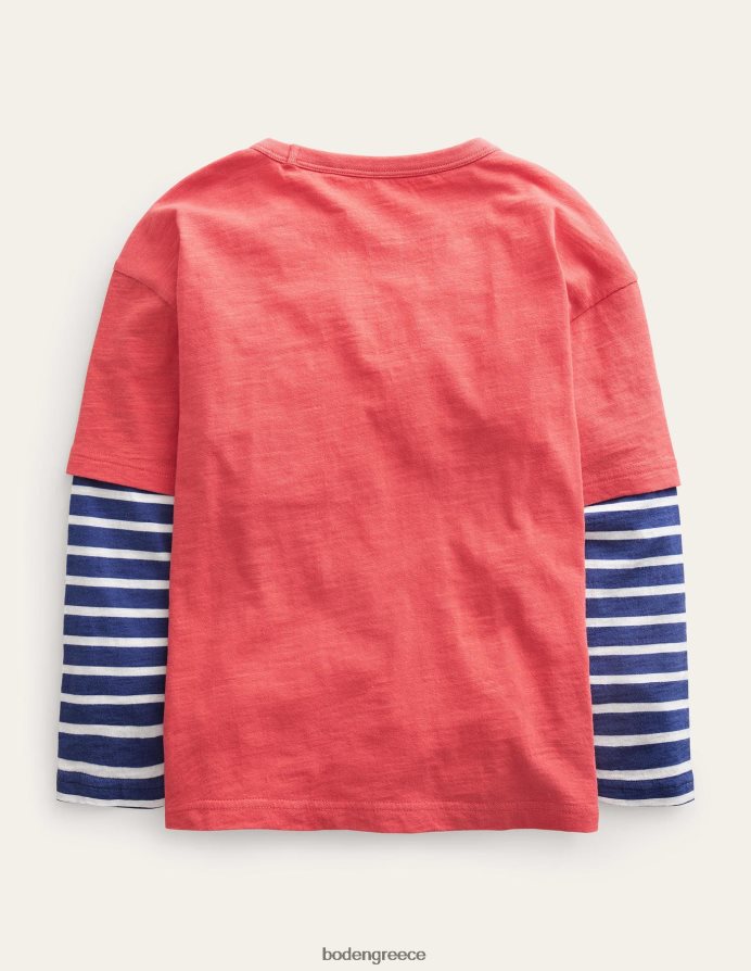 μαρμελάδα κόκκινη είδη ένδυσης πολυεπίπεδη μακρυμάνικη μπλούζα Boden μωρό 464PH8411