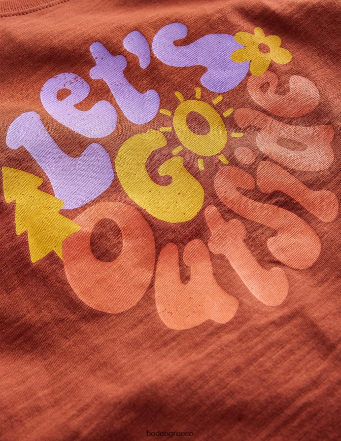 καστανο καστανο ψητο είδη ένδυσης μπλουζάκι με σλόγκαν Boden μωρό 464PH8413