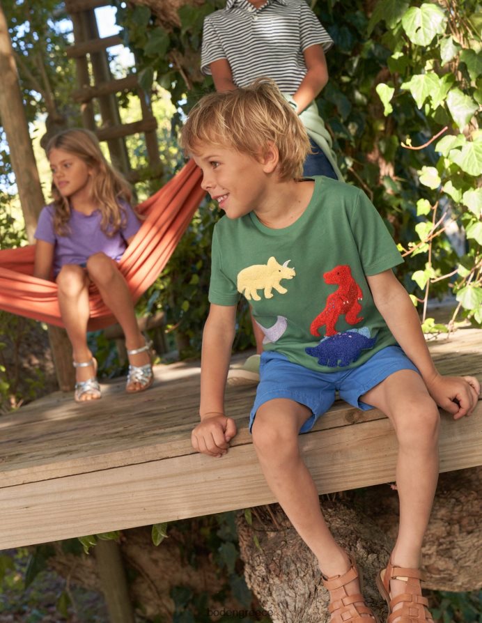 δεινόσαυροι δεντρολίβανου είδη ένδυσης μπλουζάκι με στάμπα δεινοσαύρου Boden μωρό 464PH8415