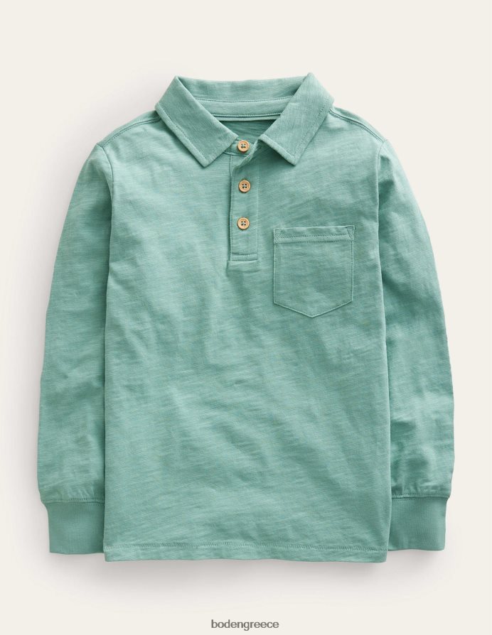 καπνός πράσινος είδη ένδυσης μακρυμάνικο μπλουζάκι πόλο Boden μωρό 464PH8416