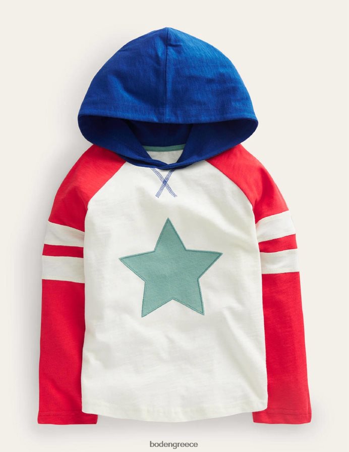 αστέρι ελεφαντόδοντο/πεππάδιου είδη ένδυσης Ρεγκλάν μπλουζάκι με λογότυπο με κουκούλα Boden μωρό 464PH8428