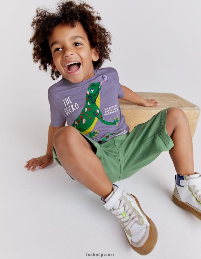 ομιχλώδης σαύρα λεβάντας είδη ένδυσης T-shirt με γεγονότα για ζώα Boden μωρό 464PH83374