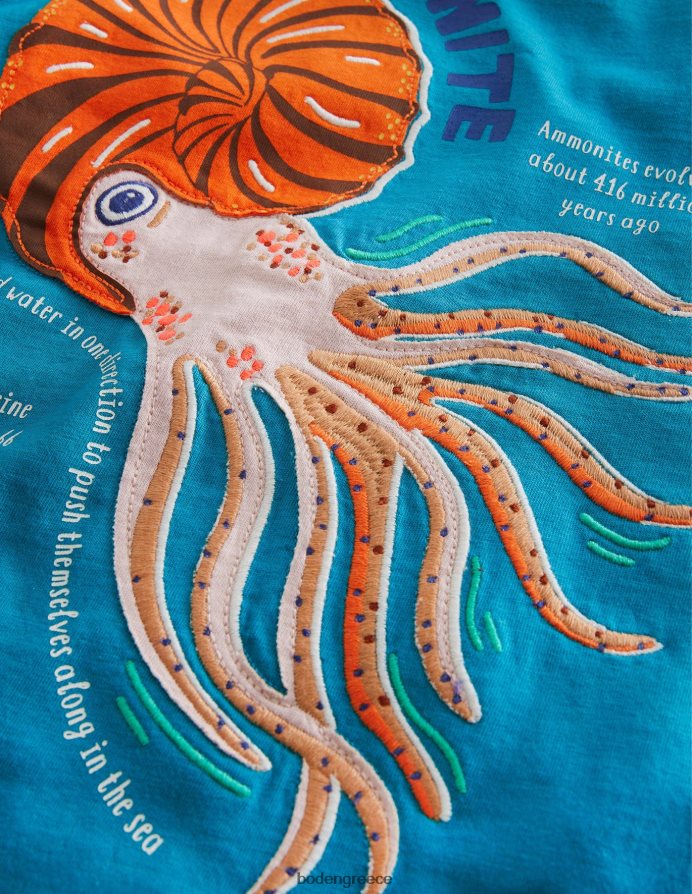 περσικός πράσινος αμμωνίτης είδη ένδυσης T-shirt με γεγονότα για ζώα Boden μωρό 464PH83419