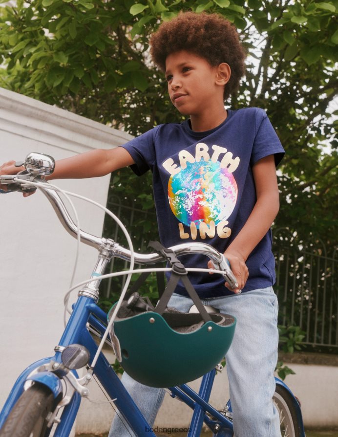 φωτεινό ναυτικό είδη ένδυσης T-shirt με λογότυπο γη Boden μωρό 464PH8417