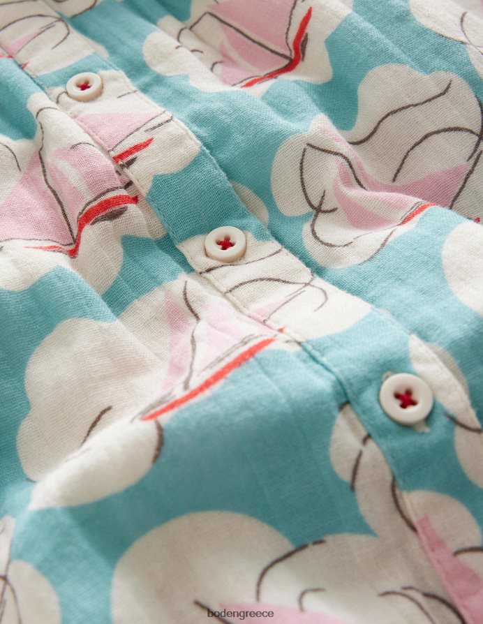 τύπωμα aqua boat είδη ένδυσης μπλουζάκι με κοντό μανίκι Boden μωρό 464PH83452