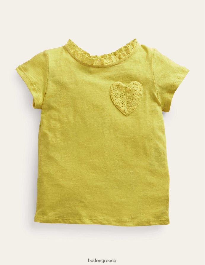 γλυκό καλαμπόκι κίτρινο είδη ένδυσης μπλουζάκι με τσέπη broderie Boden μωρό 464PH83461