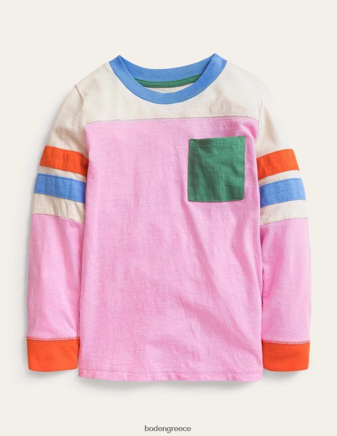 λιλά σιφόν ροζ είδη ένδυσης colourblock μπλουζάκι Boden μωρό 464PH83432