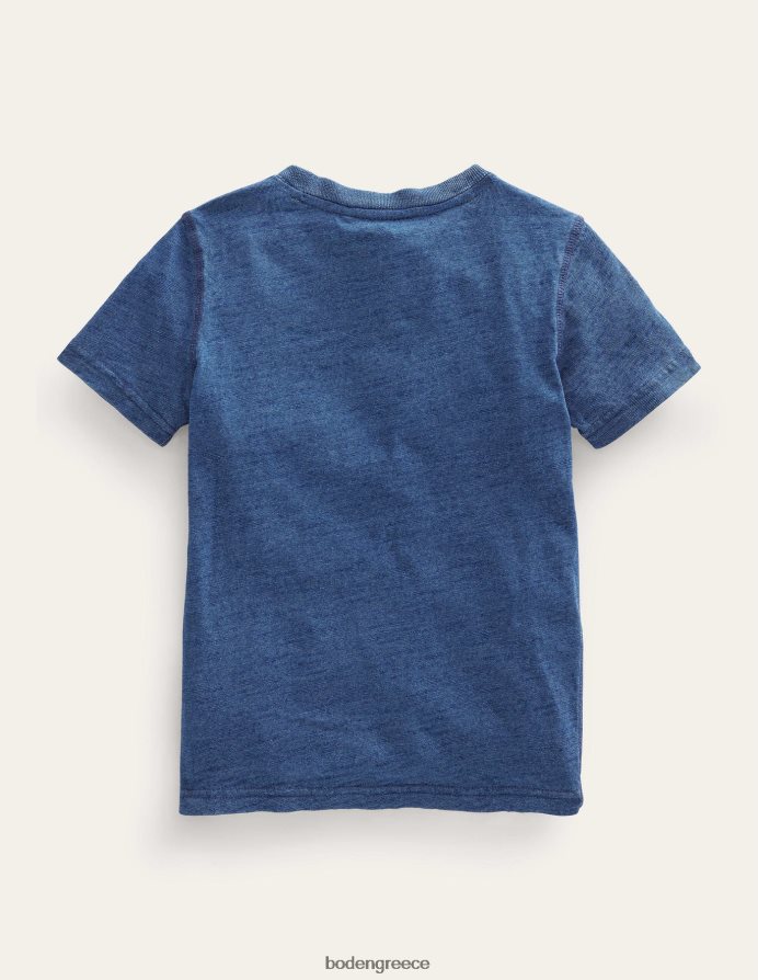 λουλακί μπλε είδη ένδυσης πλυμένο βαμβακερό μπλουζάκι henley Boden μωρό 464PH83420