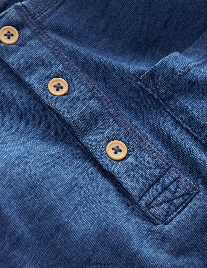 λουλακί μπλε είδη ένδυσης πλυμένο βαμβακερό μπλουζάκι henley Boden μωρό 464PH83420