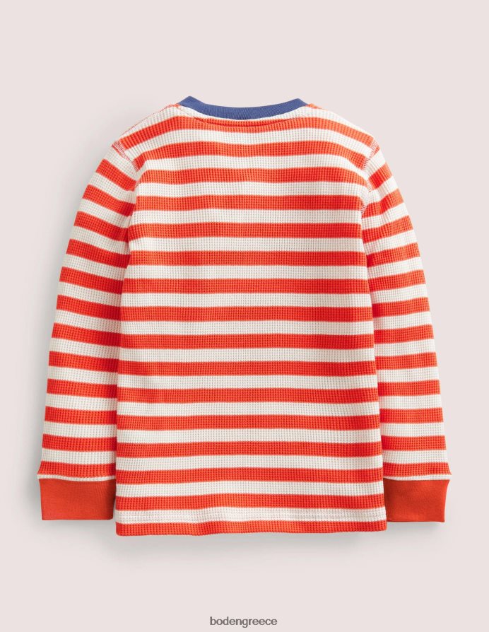 ιβουάρ/τίγρης κρίνος πορτοκάλι είδη ένδυσης μπλουζάκι βάφλα henley Boden μωρό 464PH83421