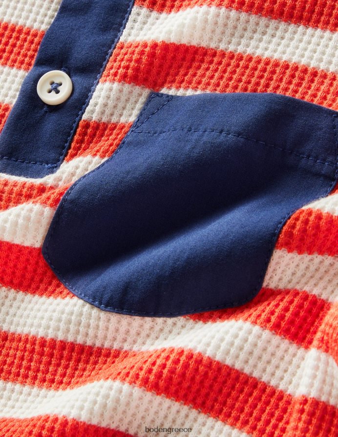 ιβουάρ/τίγρης κρίνος πορτοκάλι είδη ένδυσης μπλουζάκι βάφλα henley Boden μωρό 464PH83421