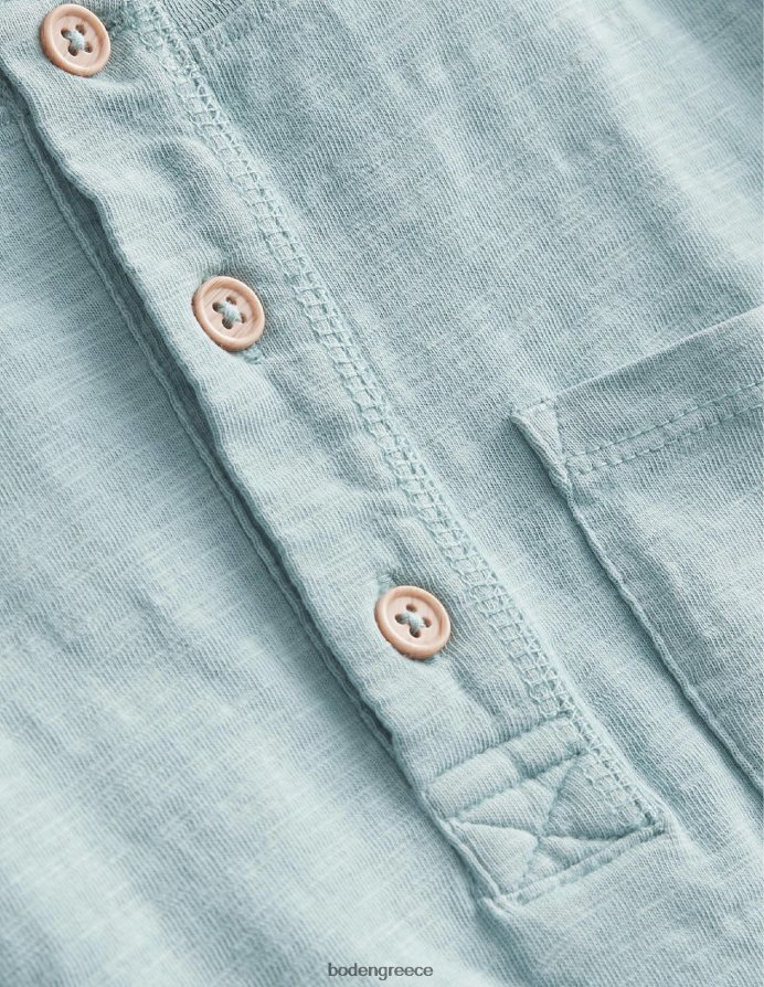 μπλε τουρμαλίνη είδη ένδυσης πλυμένο βαμβακερό μπλουζάκι henley Boden μωρό 464PH8380