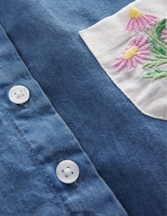 mid chambray είδη ένδυσης μπλούζα με γιακά chambray Boden μωρό 464PH83364