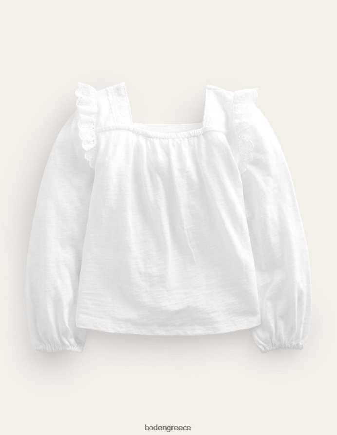 άσπρο είδη ένδυσης τετράγωνο λαιμό μπροντέρι mix top Boden μωρό 464PH83331