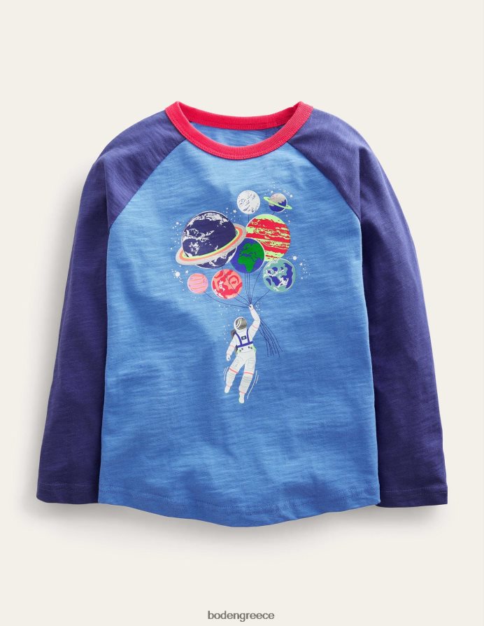 penzance μπλε χώρο είδη ένδυσης glow raglan μπλουζάκι Boden μωρό 464PH83413