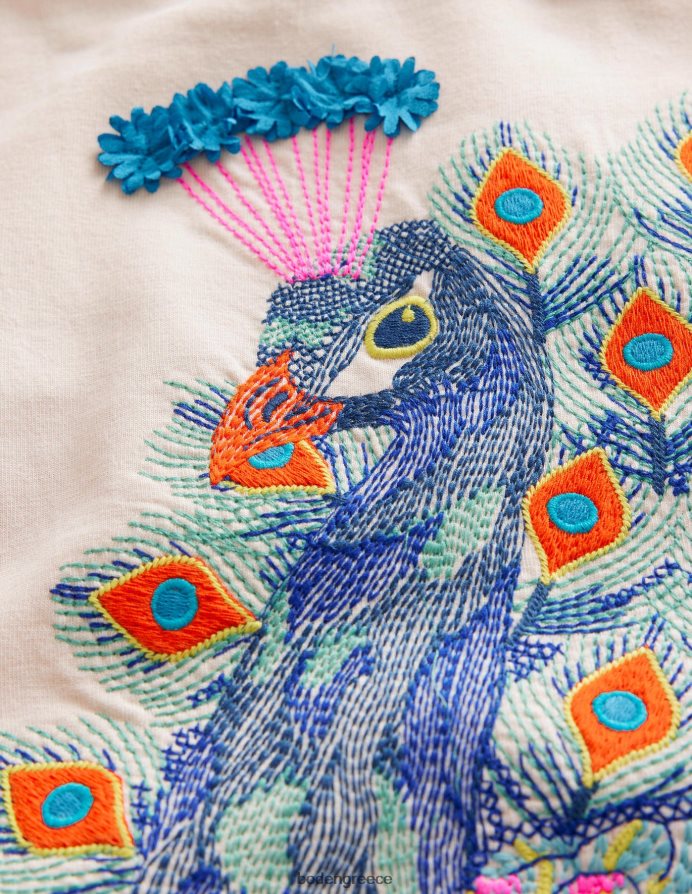 λοβό βανίλιας παγώνι είδη ένδυσης μπλουζάκι με λογότυπο superstitch Boden μωρό 464PH8387