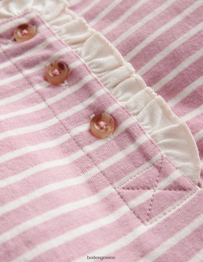 ιβουάρ/vintage ροζ είδη ένδυσης βολάν henley βρετονικό τοπ Boden μωρό 464PH8419