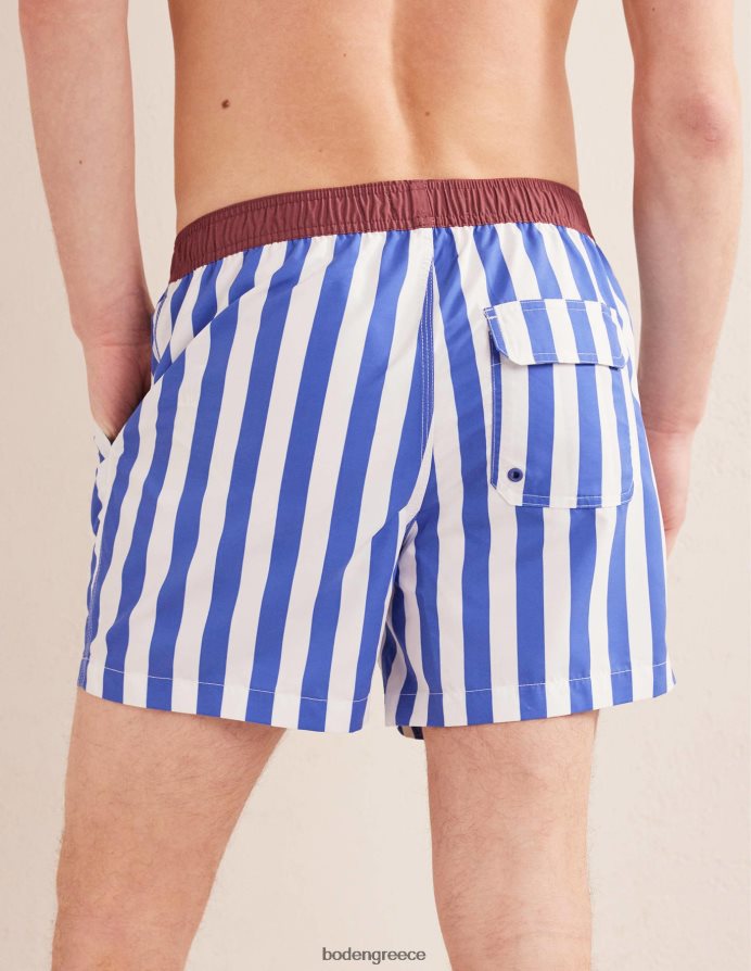 μπλε ερωδιός και λευκή ρίγα είδη ένδυσης ελαστική μέση κολύμπι κοντά Boden άνδρες 464PH83553