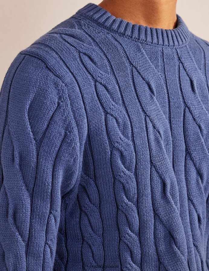 αληθινό ναυτικό είδη ένδυσης λαιμόκοψη βαμβακερού καλωδίου Boden άνδρες 464PH83515