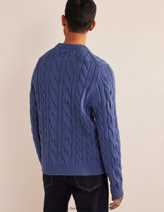 αληθινό ναυτικό είδη ένδυσης λαιμόκοψη βαμβακερού καλωδίου Boden άνδρες 464PH83515