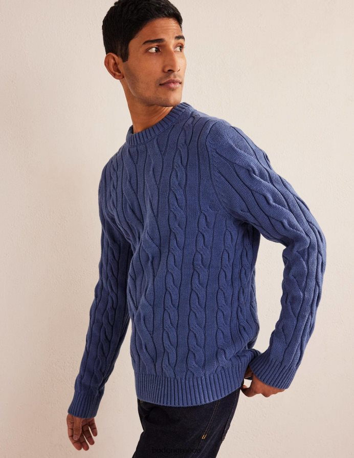 αληθινό ναυτικό είδη ένδυσης λαιμόκοψη βαμβακερού καλωδίου Boden άνδρες 464PH83515