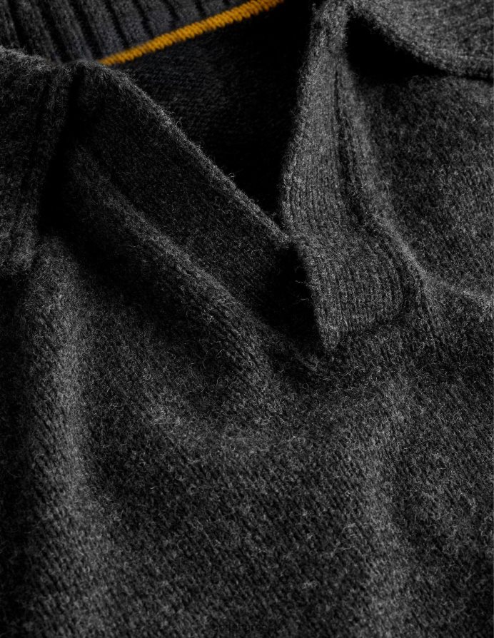 σκούρο γκρι μελανζέ είδη ένδυσης βραχυκυκλωτήρα με ανοιχτό γιακά Boden άνδρες 464PH83624